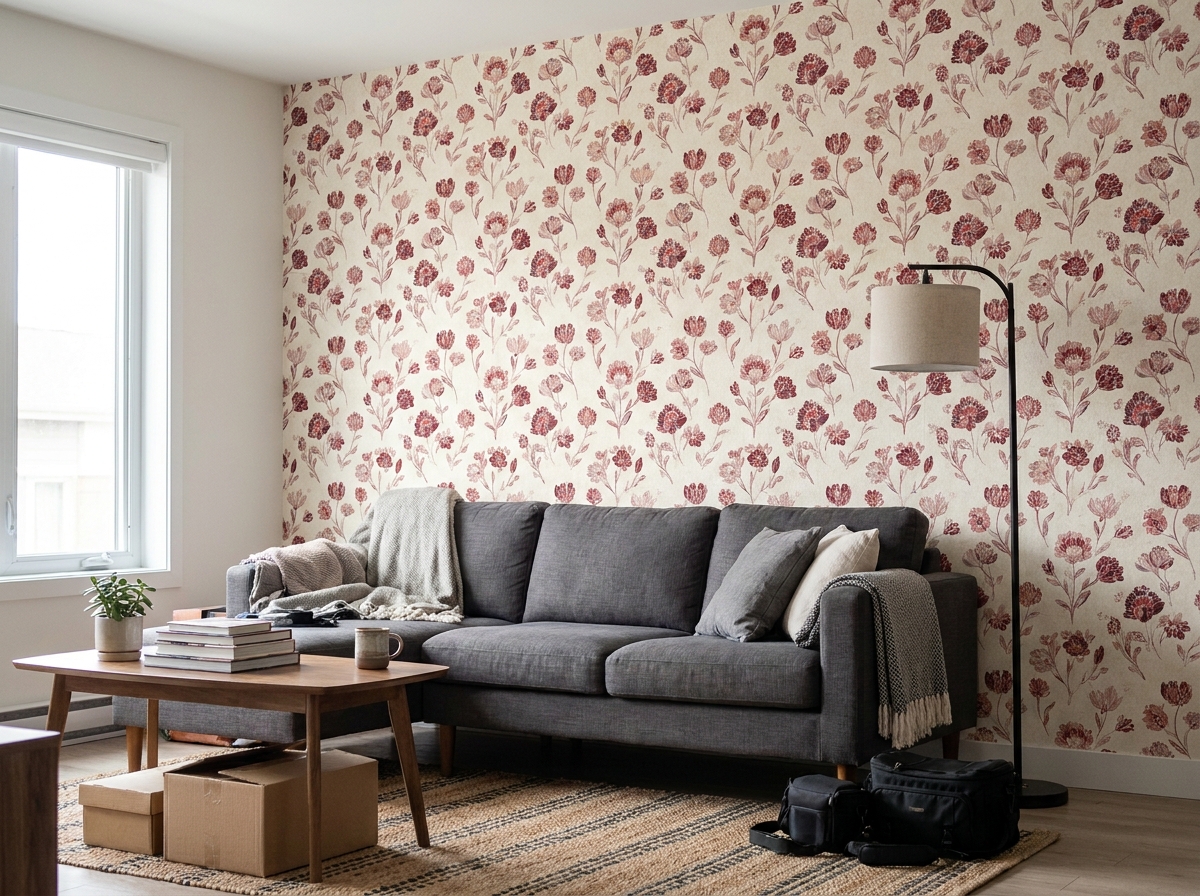 Non-Woven Çiçek Deseni — salon